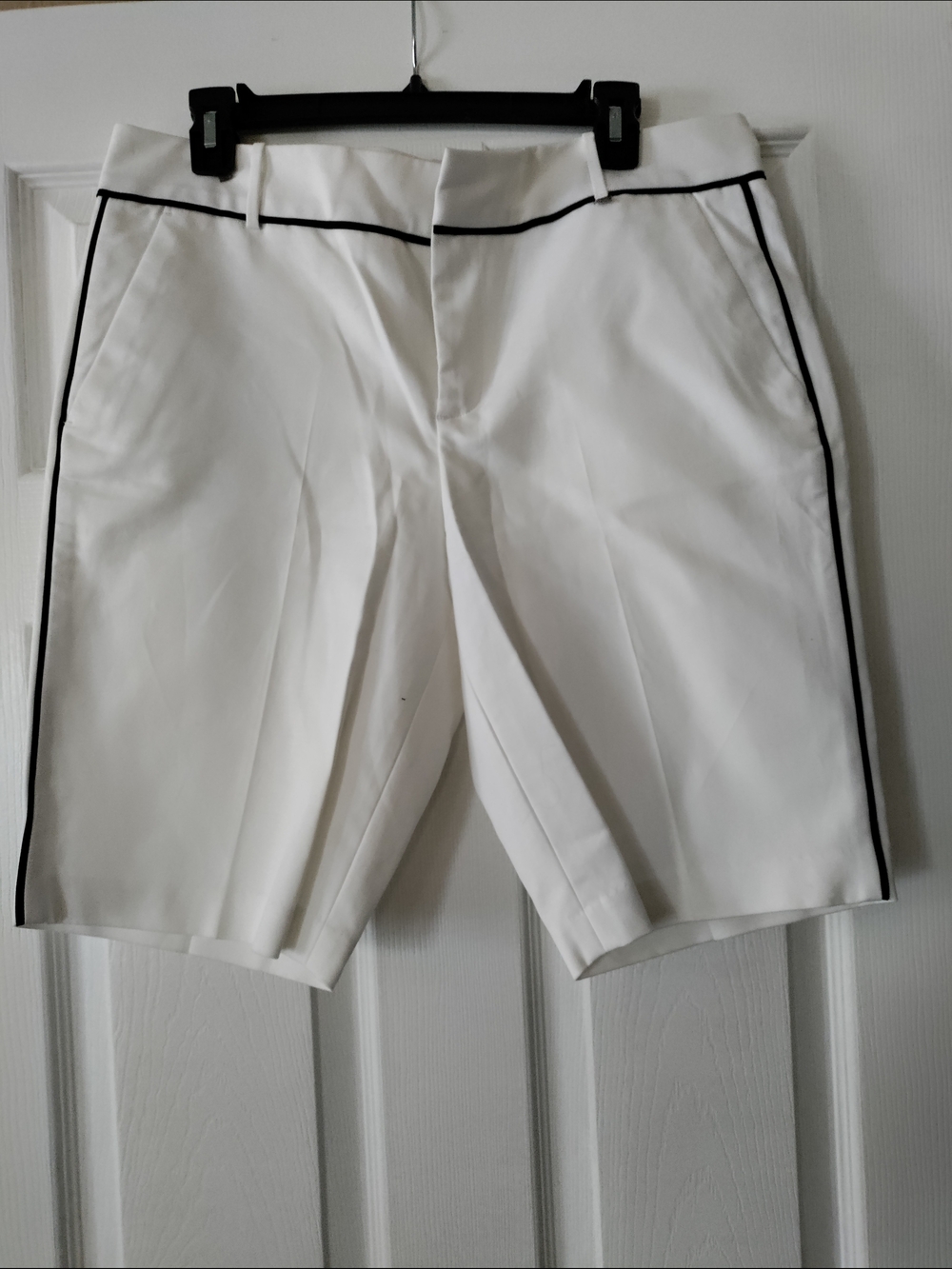 Calvin Klein White Shorts with Black Piping
